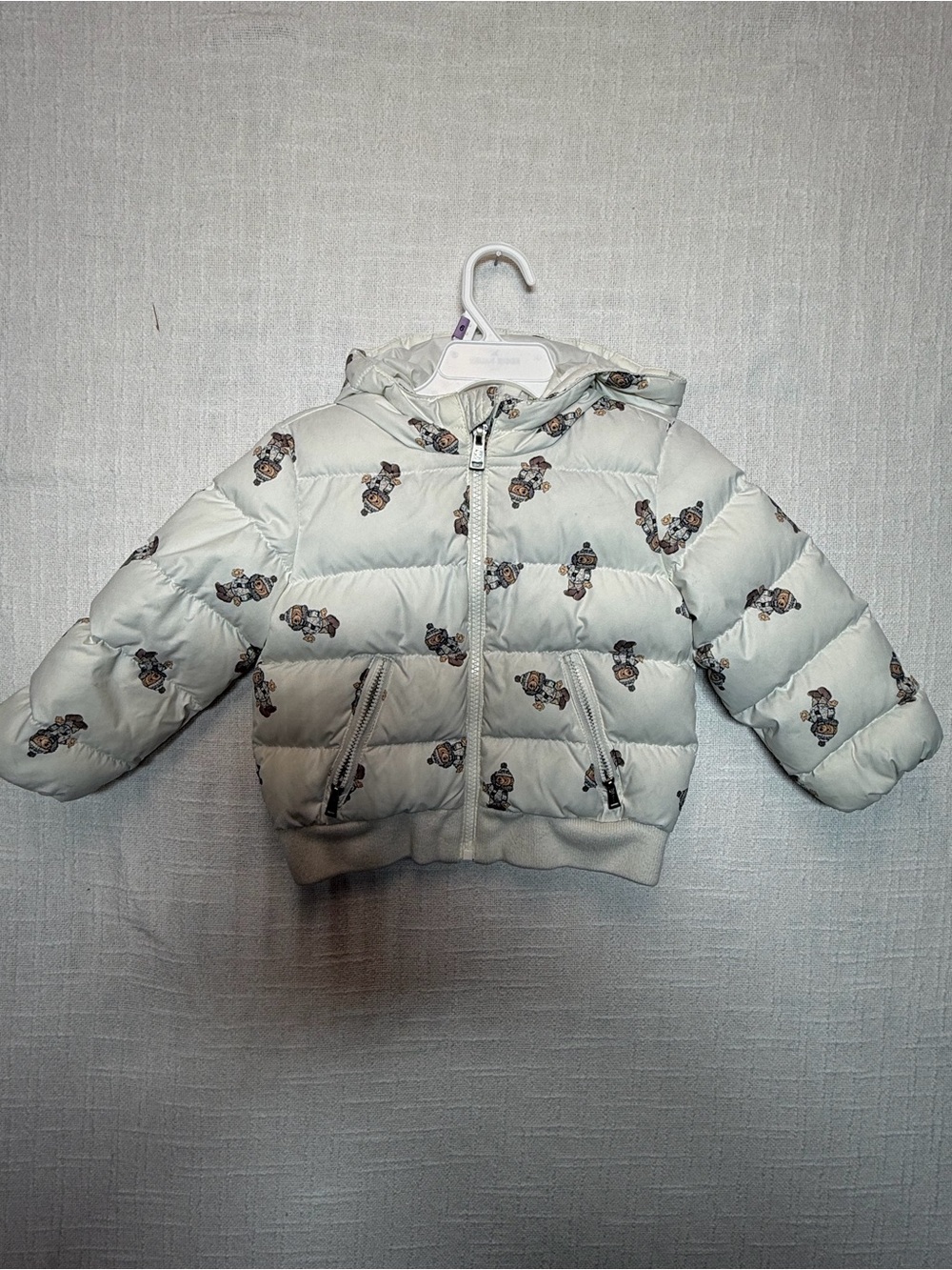 Ralph Lauren white Teddy Bear Print Puffer Jacket